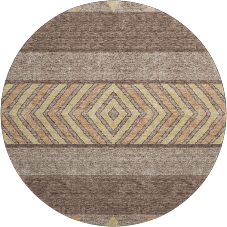Premium Machine Washable Prisco Brown Rug