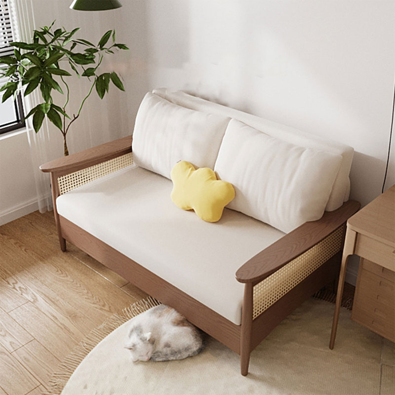 Canapé-lit modulaire 100% polyester blanc crème, 33.07"H*70.08"L*31.5"W