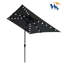 Parasol solaire rectangulaire 10 pi x 6,5 pi avec lumières DEL. Auvent, manivelle et inclinaison. Pour la cour, le jardin, le bord de la piscine. Poteau noir-133154231-133154230