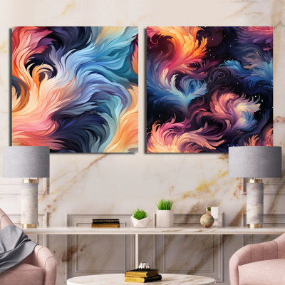 Coussoule - Ensemble de 2 collages carrés abstraits