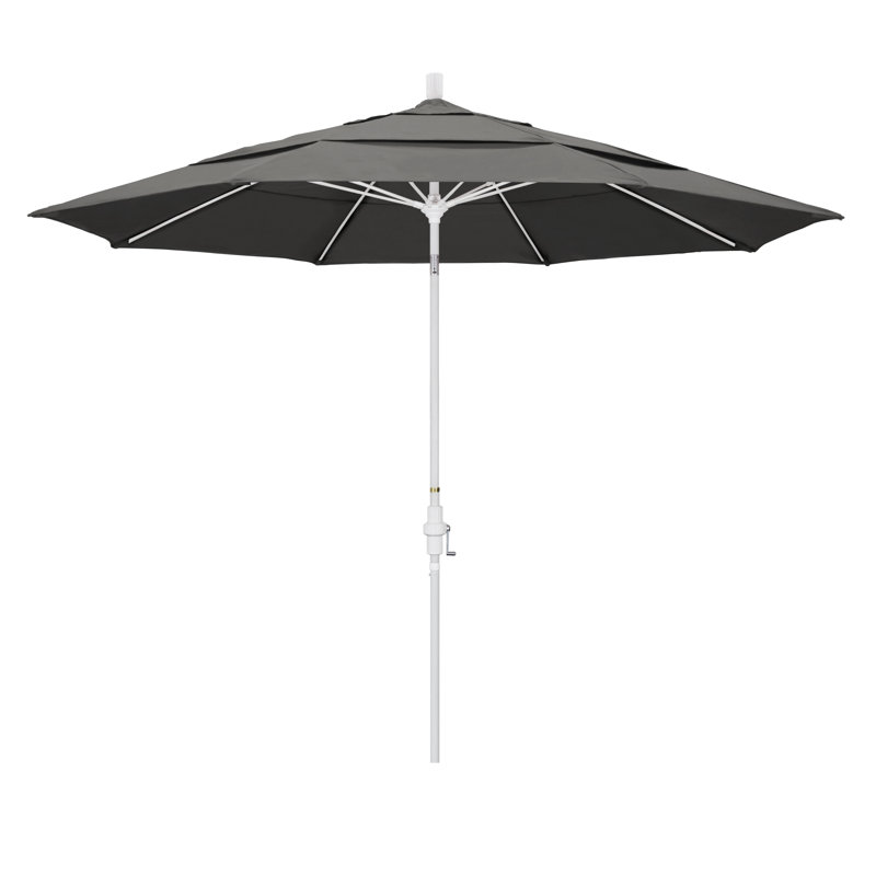 Parasol de marché 11 pi Brent, Toile gris anthracite Sunbrella®, H 110,5 po x l 132 po x P 132 po, Gris martelé