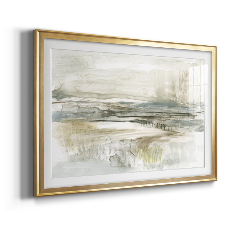 Stark Neutral Landscape II - reproduction de cadre photo, Or, L 42,5 po x H 30,5 po
