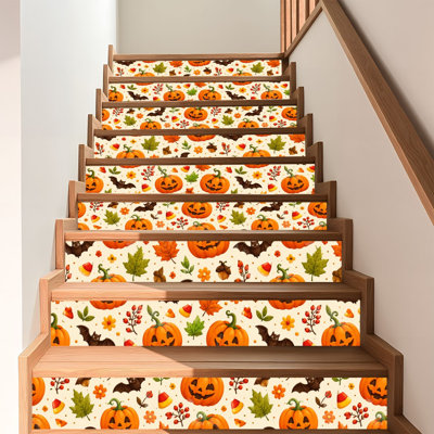Papier peint auto-adhésif à peler et à coller avec citrouille d'Halloween