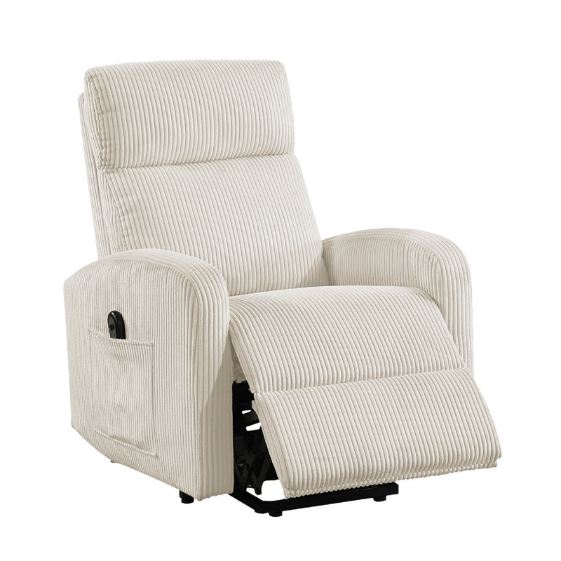 Pary Power Lift Chair, Armrests With Magazine Pocket, Beige Corduroy, Beige
