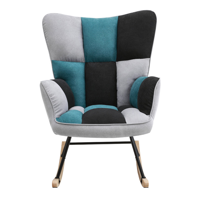 Herrera Rocking Chair, Blue/Grey/Black