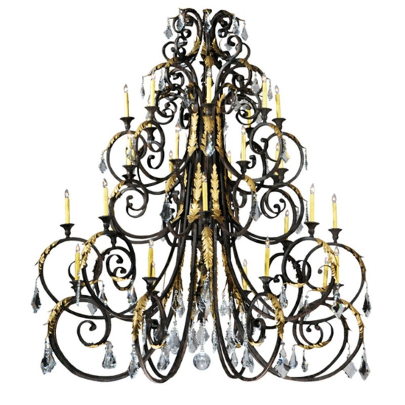 Serratina 32 - Light Steel Dimmable Chandelier
