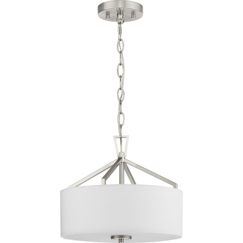 Plafonnier semi-encastré en tissu, Nickel brossé