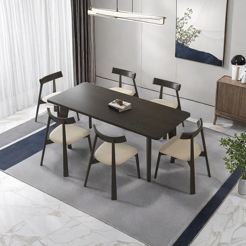 Combinaison de table et chaises de salle à manger rétro, H 29,52 po x L 70,86 po x l 31,49 po