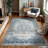 GLN Rugs Vintage Collection - Machine Washable Area Rug, Vintage Washable Rug, Non Slip Area Rug, Low Pile Living Room Rug, Bedroom Rug, Bathroom Rug - Easy Clean (Navy Blue and Gray Rug)-484723074