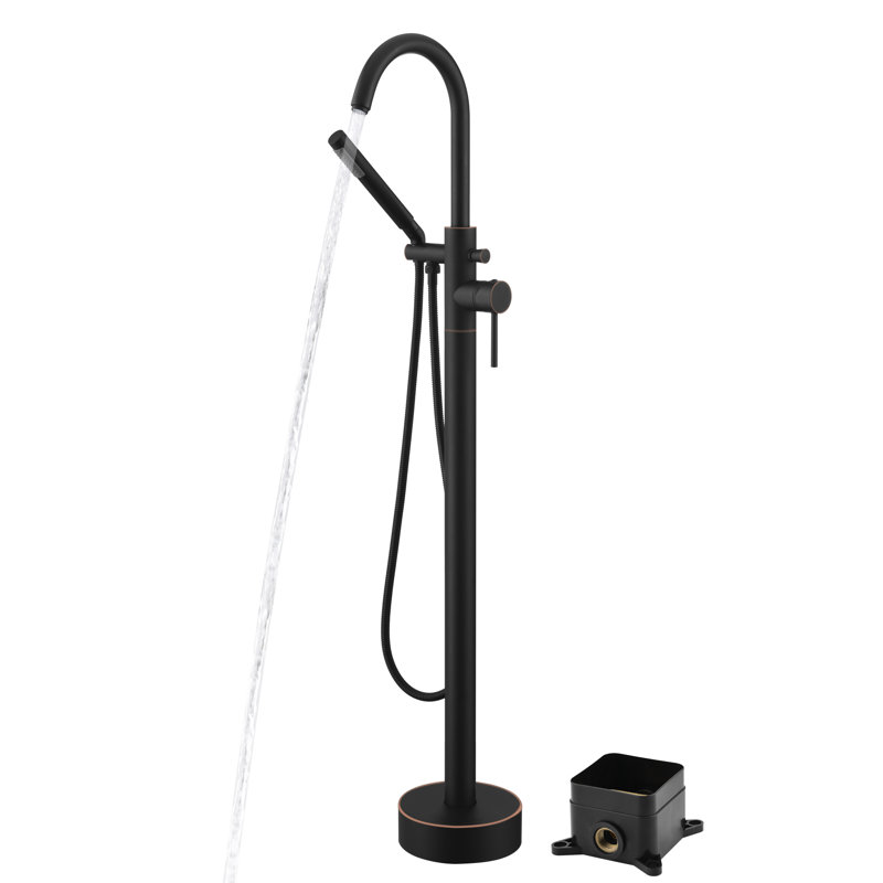 Floor Mount Bathtub Faucet,Freestanding Tub Faucet Filler with Handheld Shower, Oil Rubbed Bronze