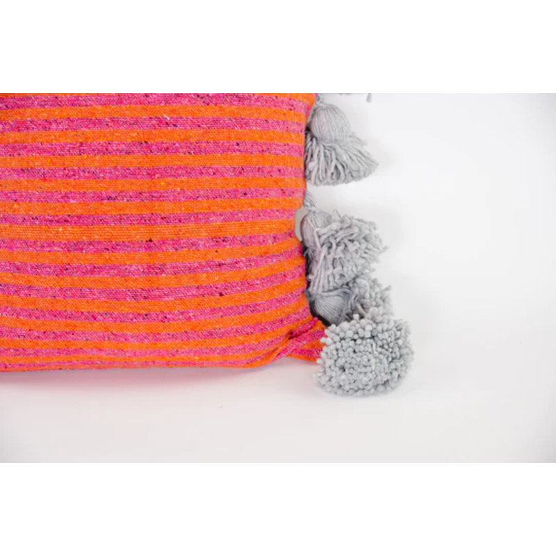 Housse de coussin Lina, Rosé / corail / gris