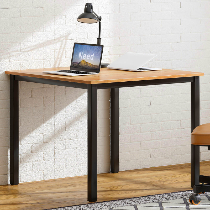 31.5''Wx 23.6'' D Rectangle Computer Desk, Oak/Black, 29.53" H x 31.5" W x 23.62" D