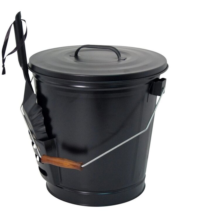 Plow & Hearth Galvanized Steel Ash Bucket with Handle, Lid and Double-Layer  Bottom & Reviews