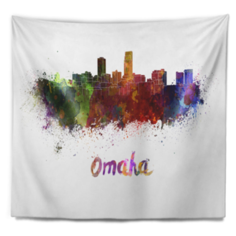 Tapisserie d'omaha skyline Cityscape, H 50 po x l 60 po