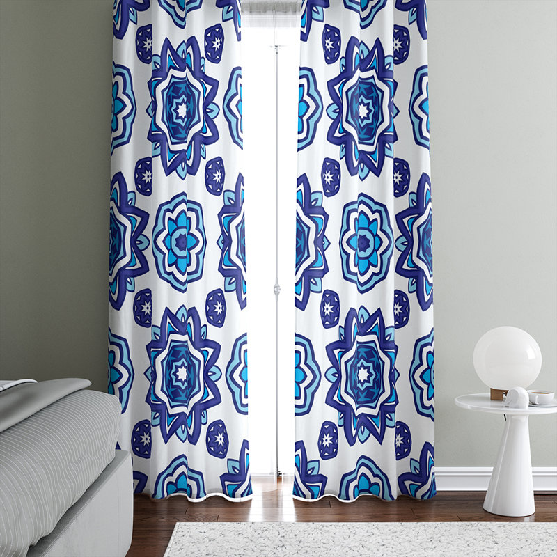 Paire de rideaux semi-transparents Mandala, L 20 po x L 82 po