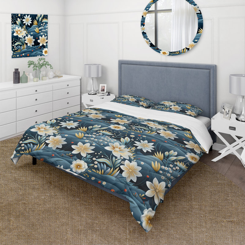 Ensemble de housse de couette beige et bleu sarcelle, Housse de couette pour très grand lit et 2 très