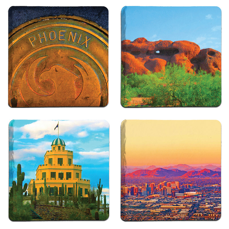 Stoneware Square 4 Piece Coaster Set