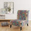Fauteuil de chambre rembourré à motif cachemire bleu et rose