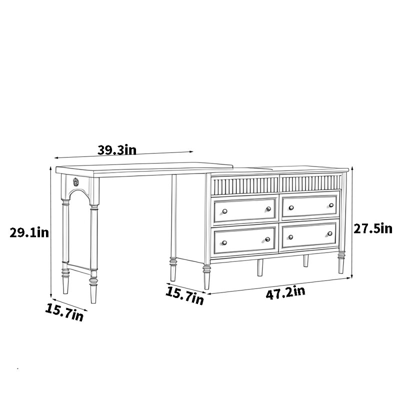 Light Luxury Advanced Solid Wood Dressing Table