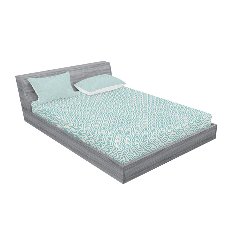 Microfiber Geometric Sheet Set, Full/Double Sheet Set with Fitted Sheet