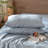 MooMee Wavy Striped Duvet Cover Set 100% Washed Cotton Linen Like Textured Breathable Lightweight-107521574-120285964