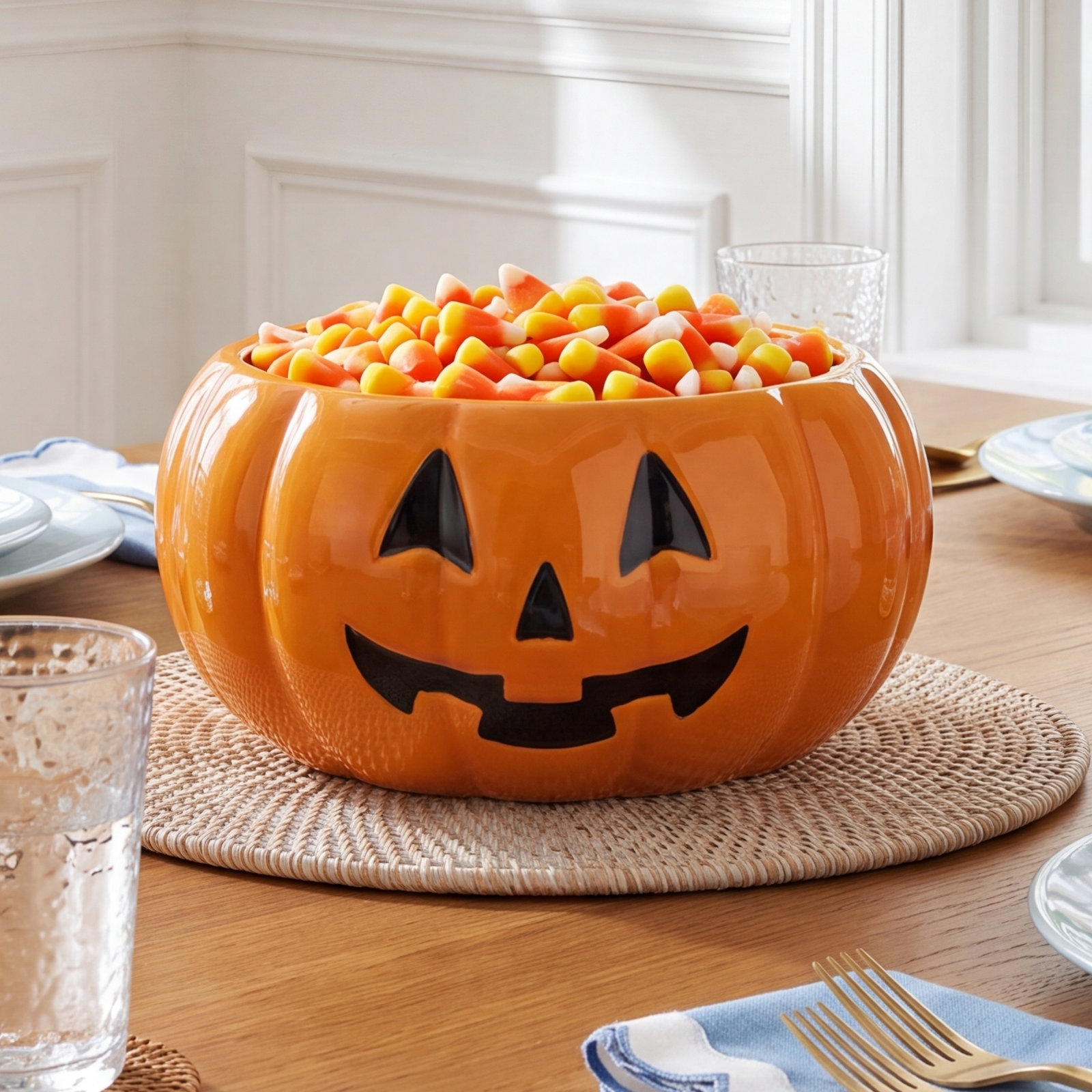 Pumpkin Porcelain Nut Bowl