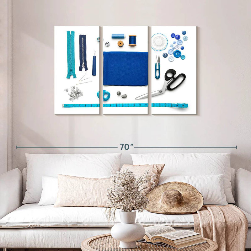 Senne Blue Sewing Kit, 28" H x 45" W
