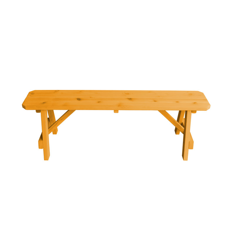 Banc en bois Guernsey, H 17 po x l 55 po x P 11 po, Teinture naturelle