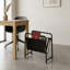 Modern Metal & Faux Leather Magazine Rack – Minimalist Organizer In Black & Brown For Industrial Decor-1244807717