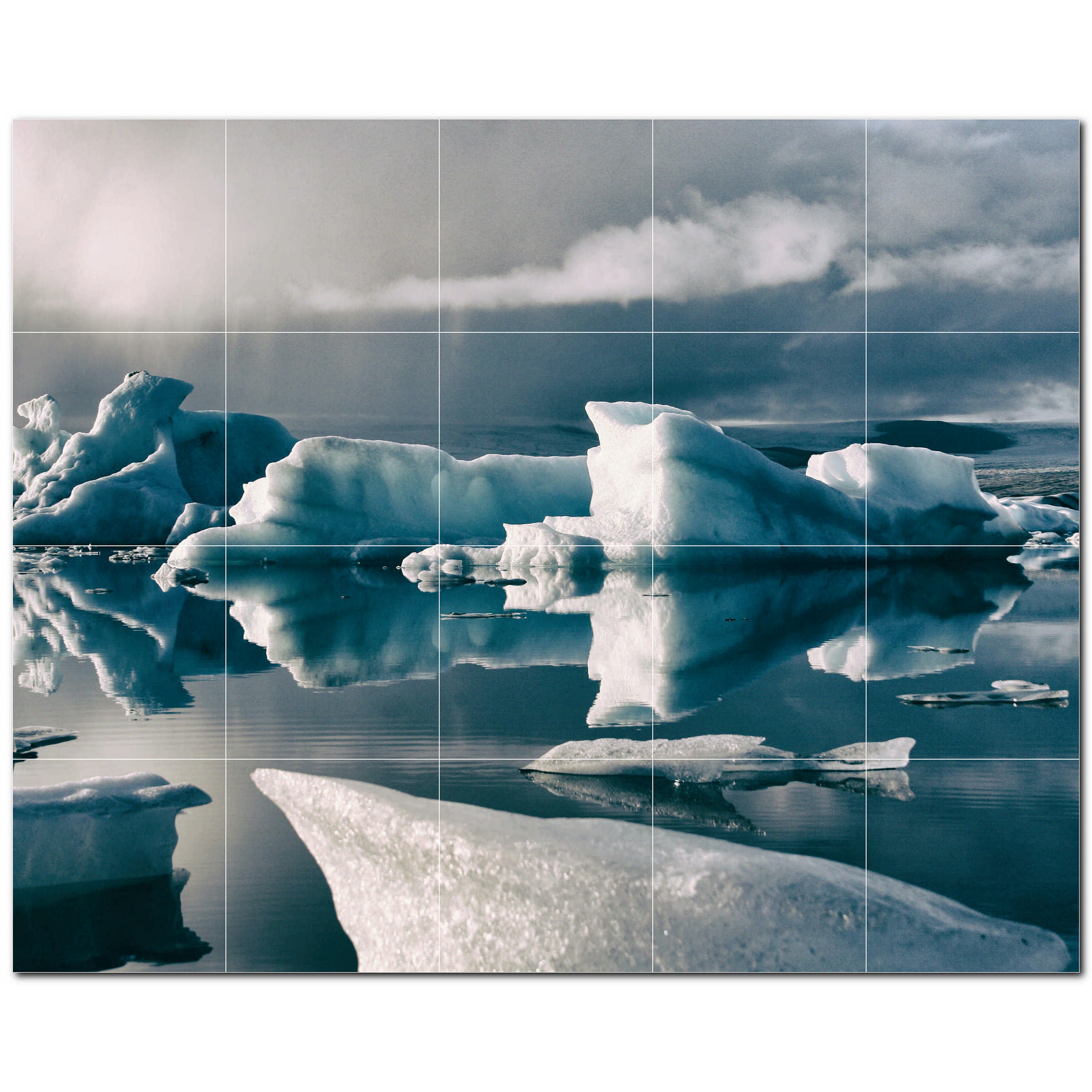 Picture-Tiles.com 17" x 25.5" Ceramic Glacier Photo Decorative Mural ...