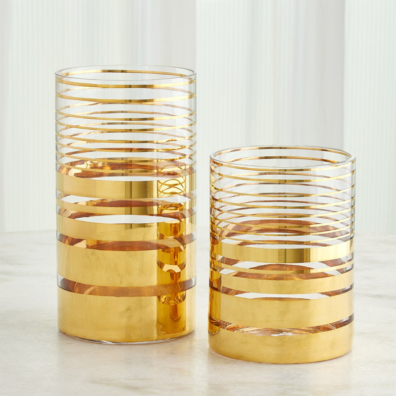 Shimmering Handmade Glass Table Vase, 13" H x 7" W x 7" D