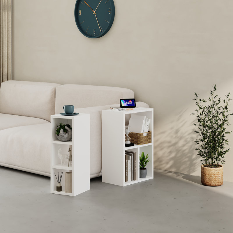 Samay 68cm H x 24cm W Floating Bookcase, White