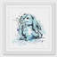 «Lapin Bleu», reproduction encadrée-33305841