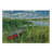 Ambesonne Lake Theme Tempered Glass Cutting Board Canoe with Wooden Paddle Multicolor