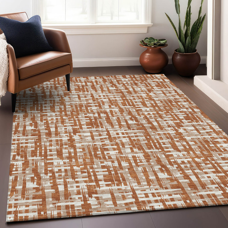 Tapis intérieur / extérieur lavable à la machine Chayden ACN1059, Rectangle 5 pi x 7 pi 6 po
