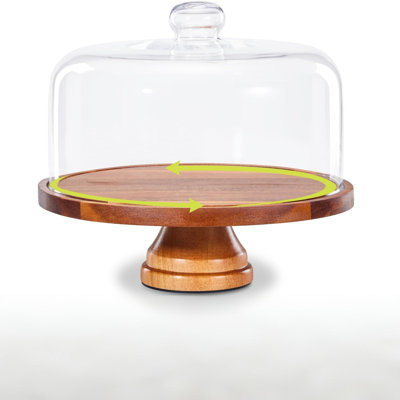 Présentoir à gâteaux en verre avec couvercle