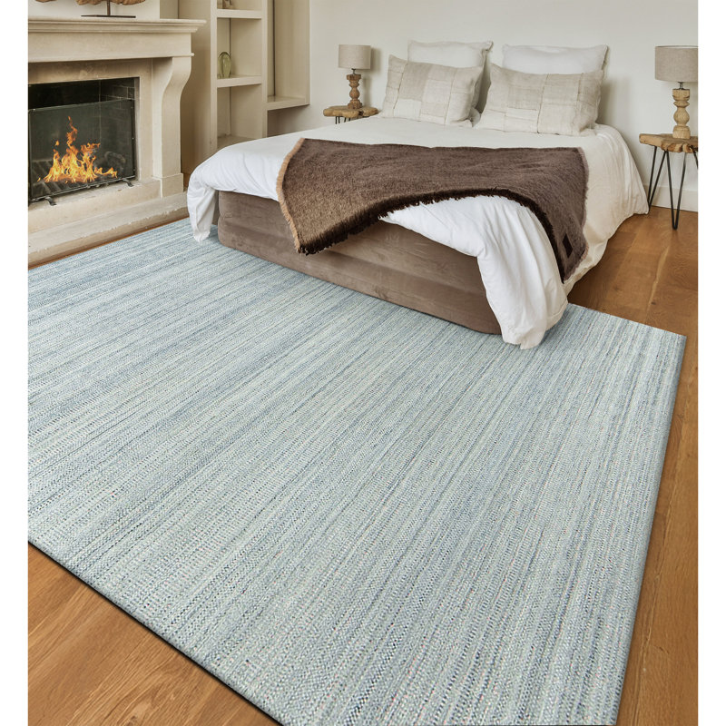 Tapis beige / gris noué à la main de haute qualité, Rectangle 4 pi x 6 pi
