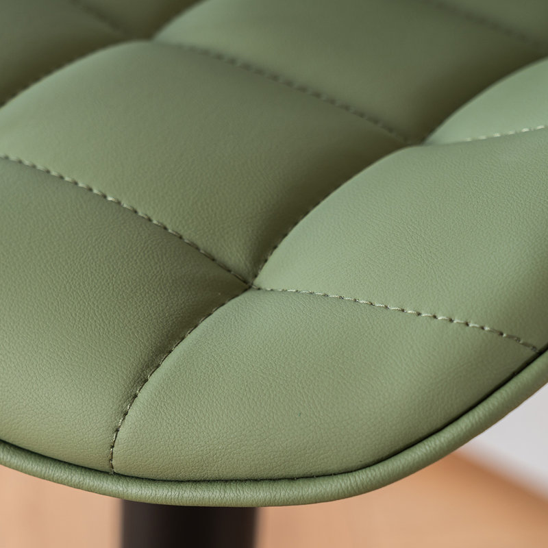 Tabouret de bar pivotant à hauteur réglable Zager, Similicuir vert haricot / cadre noir
