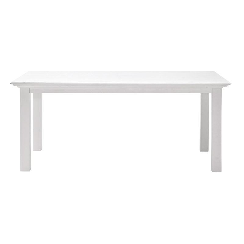 63" White Solid Wood Dining Table, 29.92"H x 62.99"L x 35.43"W
