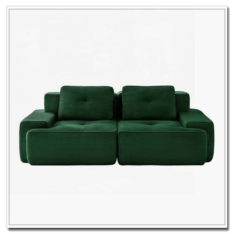 Canapé modulaire en tissu Corduroy, Vert