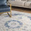 Tapis à motif de médaillon pour le salon, la chambre à coucher, la salle à manger et la cuisine Juliea, bleu / blanc cassé-27242147