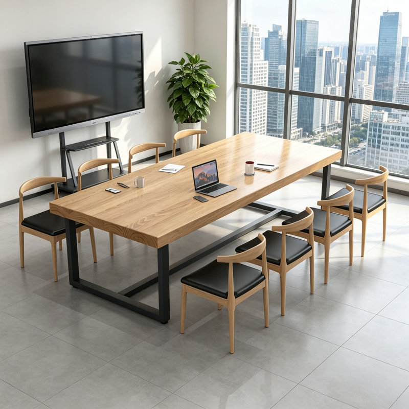 Tables de conférence rectangulaires en bois massif de pin, 29.5" H x 110.24" L x 47.2" W