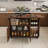 Multi-Functional Folding Dining Table with Storage Shelves and Wheels