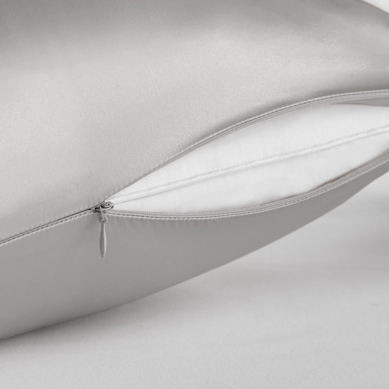 Taie d'oreiller 100% soie de couleur mûre Silk, Gris, Grand
