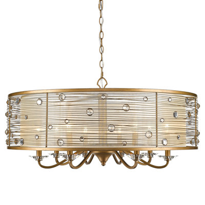 Barneveld 8 - Light Steel Dimmable Drum Chandelier