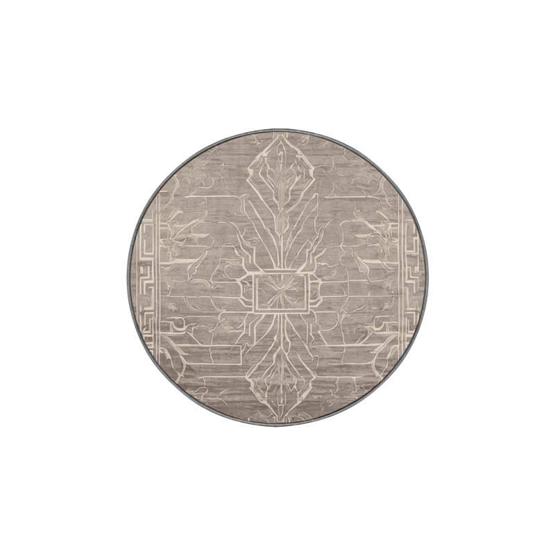Machine Washable Gray Area Rug, Round 7'