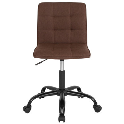 Home and Office Armless Task Office Chair with Tufted Back/Seat