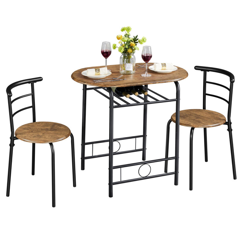 Adhithya 2 - Person Dining Set, Brown/Black