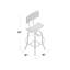 Tabouret de bar pivotant réglable Mott Street