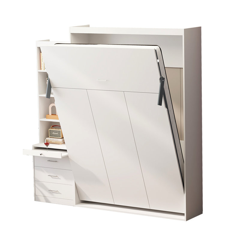 Lit double avec tablette - Solution compacte pour la construction de chambre à coucher
